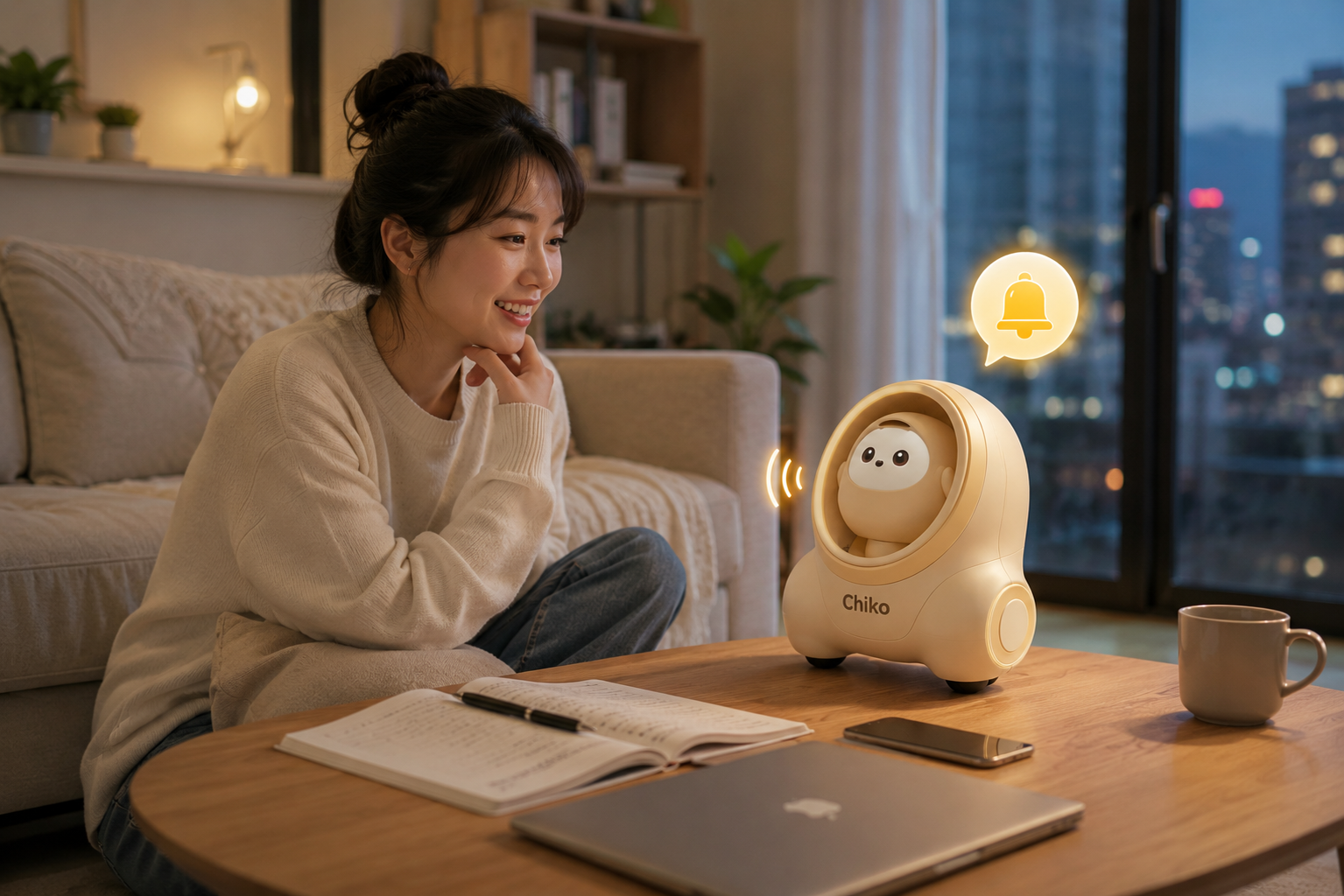 sử dụng robot AI Chiko của ByteHome như một người đồng hành trong cuộc sống hằng ngày. 