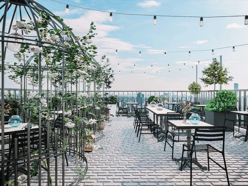 Lofita ghi điểm nhờ không gian hiện đại, ngập tràn ánh sáng tự nhiên cùng khu vực rooftop được trang trí cực bắt mắt.