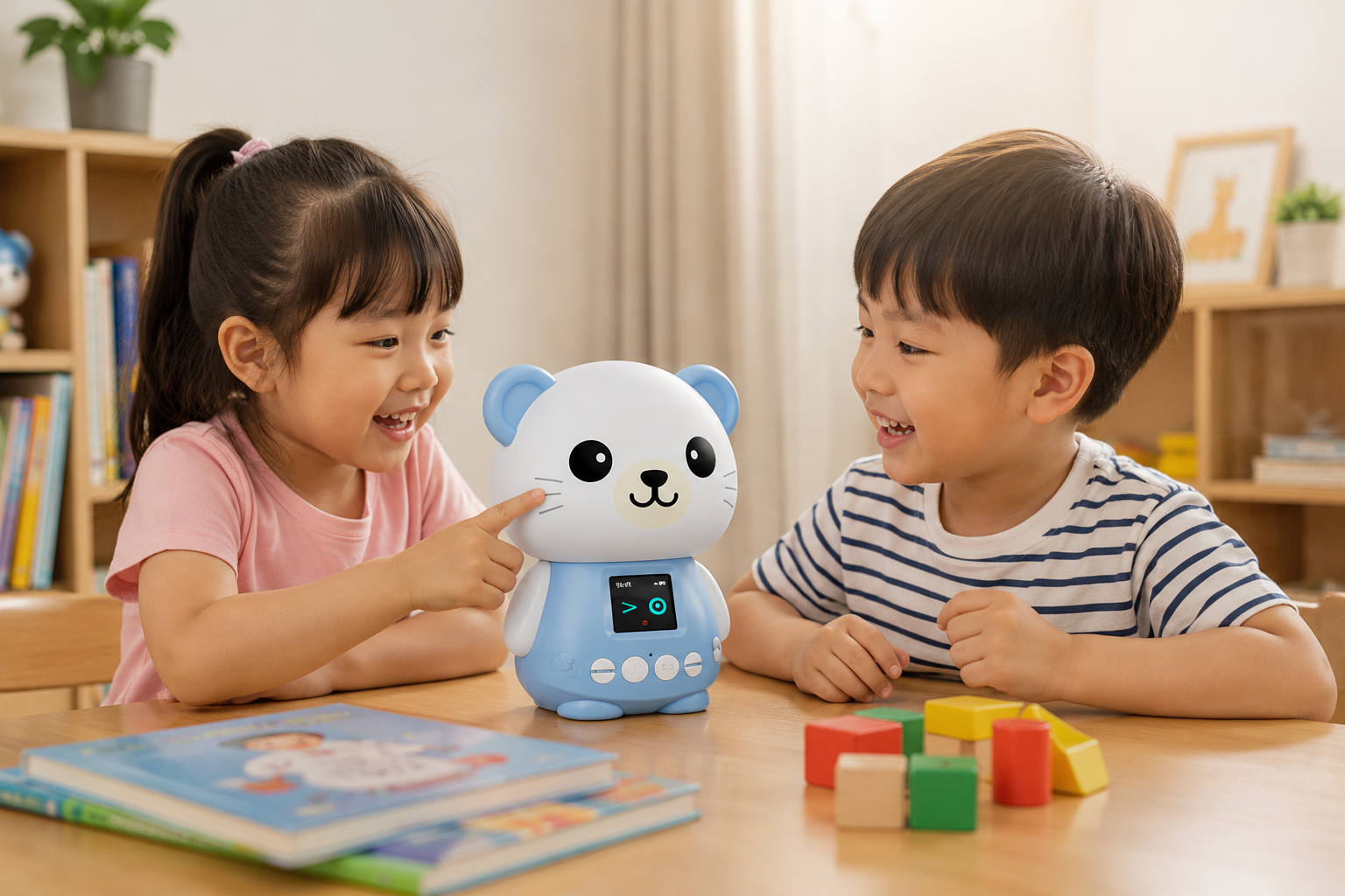 Ngoài việc hỗ trợ học ngoại ngữ, Robot Luma còn góp phần phát triển nhiều kỹ năng mềm cần thiết cho trẻ. 