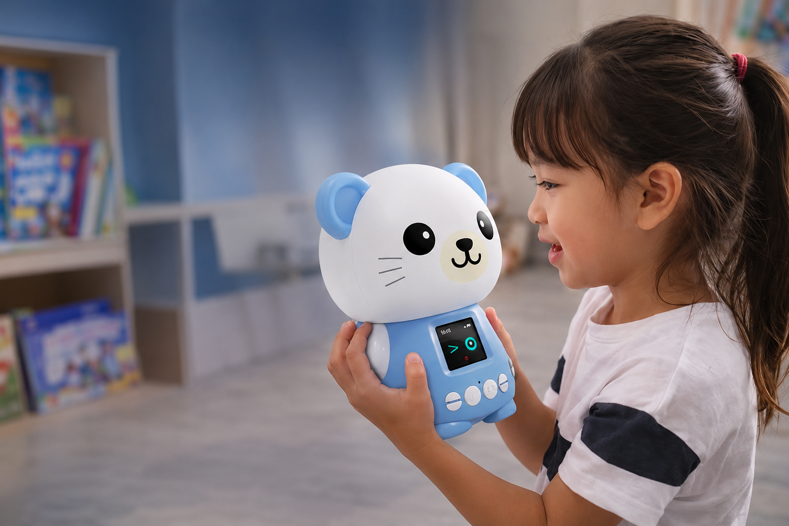 Robot Luma có thể đóng vai trò như một trợ lý học tập, giúp trẻ duy trì việc luyện nghe và luyện nói ngay tại nhà